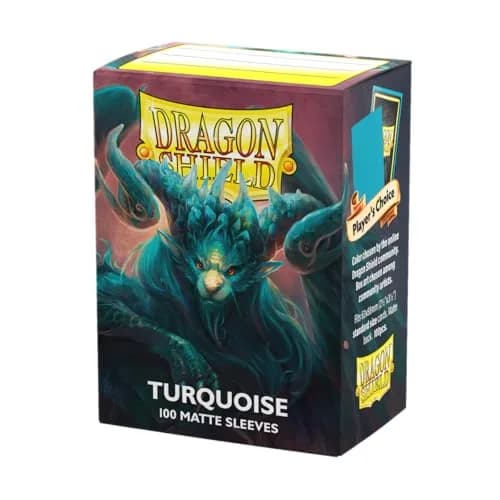 Dragon Shield Standard Size Matte Card Sleeves (100 CT, Turquoise) | Players' Choice for TCG Protection - main product image