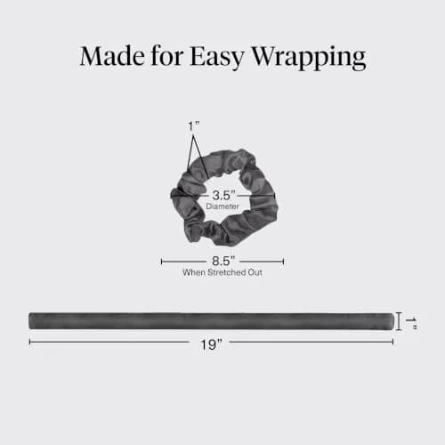 Kitsch Satin Heatless Curls Overnight Set - Charcoal | 86cm (34") Heatless Curling Rod & 2 Satin Scrunchies thumbnail 5