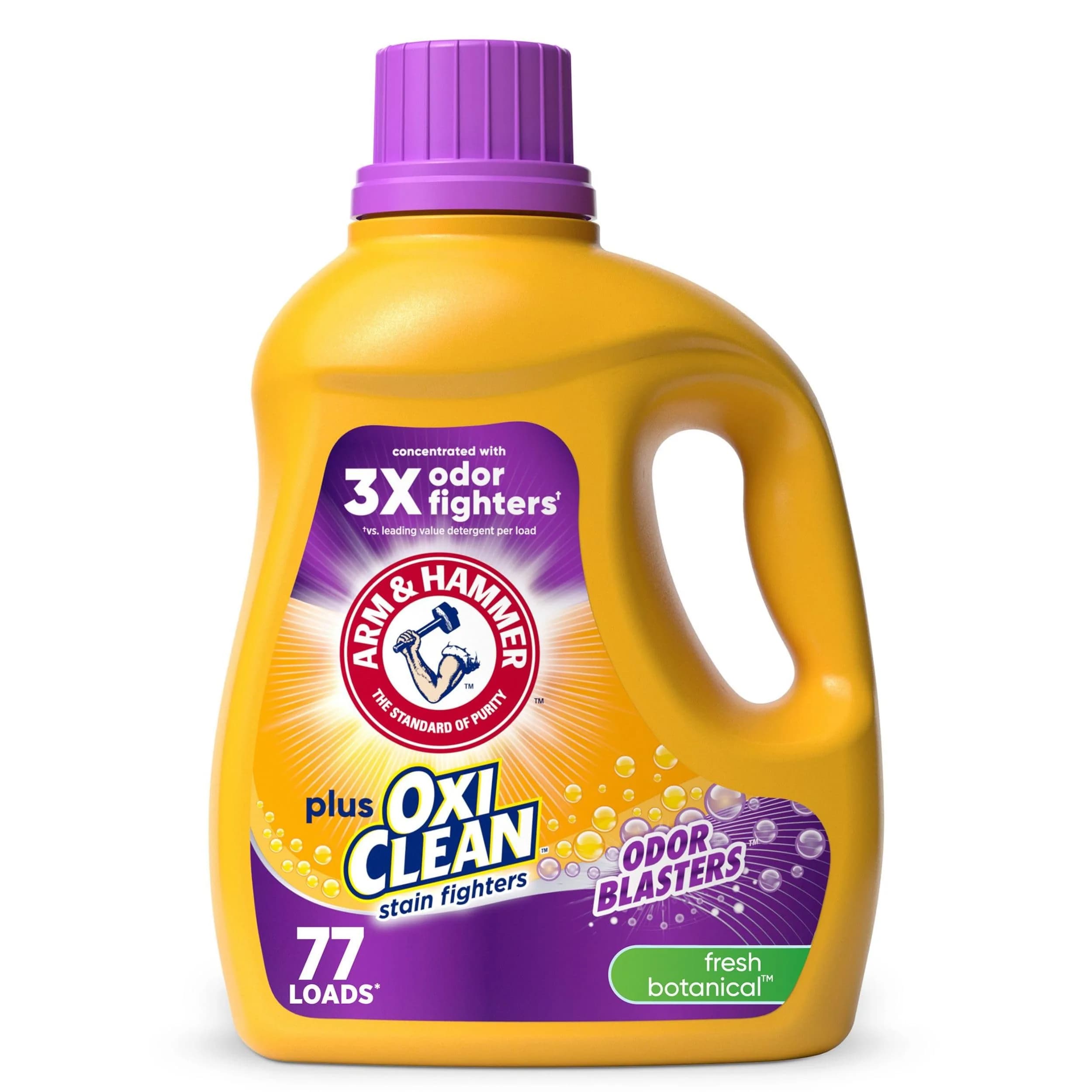ARM & HAMMER Plus OxiClean with Odor Blasters Liquid Laundry Detergent Fresh Botanical 2.97 L (100.5 Fl Oz) | Concentrated Formula for Tough Odors & Stains — 100.5 Fl Oz