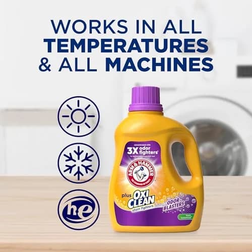 ARM & HAMMER Plus OxiClean with Odor Blasters Liquid Laundry Detergent Fresh Botanical 2.97 L (100.5 Fl Oz) | Concentrated Formula for Tough Odors & Stains thumbnail 7