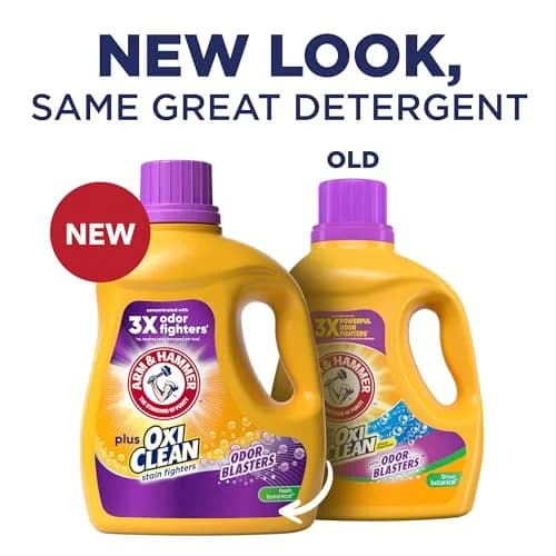 ARM & HAMMER Plus OxiClean with Odor Blasters Liquid Laundry Detergent Fresh Botanical 2.97 L (100.5 Fl Oz) | Concentrated Formula for Tough Odors & Stains thumbnail 2
