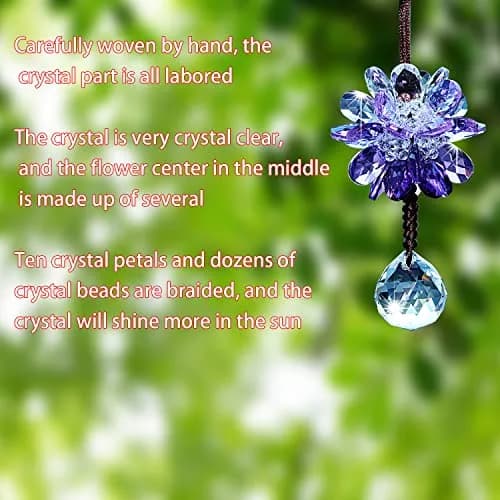 AICEL K9 Crystal Flower Rear View Mirror Pendant | 34.5 cm (13.8 inches) thumbnail 4