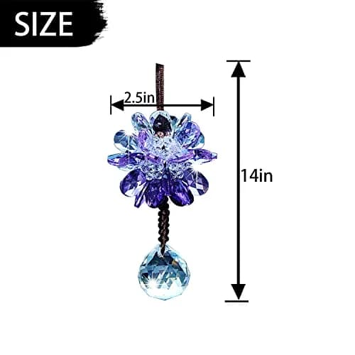 AICEL K9 Crystal Flower Rear View Mirror Pendant | 34.5 cm (13.8 inches) thumbnail 2