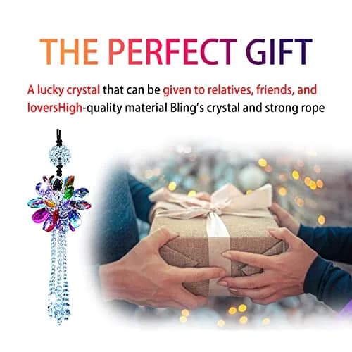 AICEL K9 Crystal Flower Rear View Mirror Pendant | 34.9 cm (13.8 inches) Total Length thumbnail 6