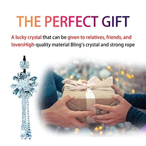 AICEL K9 Crystal Flower Rear View Mirror Pendant 13.8 inches (35 cm) | Handmade Lucky Ornament thumbnail 6