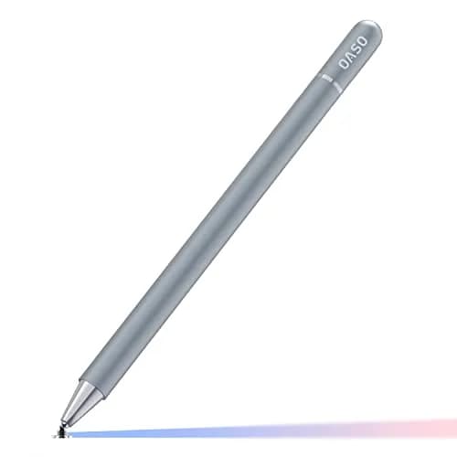 OASO Universal Stylus Pen for Touch Screens, Disc Tip & Magnet Cap, Compatible with iPad/iPhone/Samsung Galaxy Tab/Fire HD Tablets (Silver) thumbnail 1