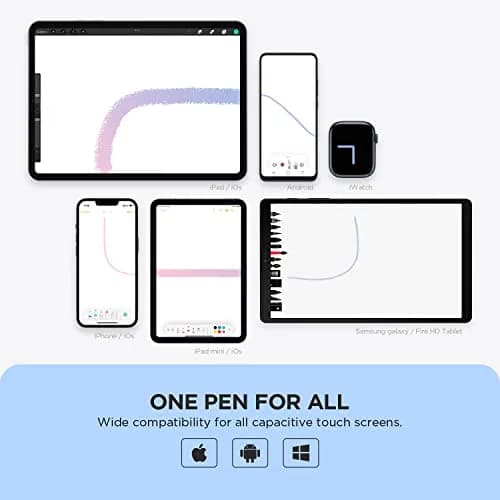 OASO Universal Stylus Pen for Touch Screens, Disc Tip & Magnet Cap, Compatible with iPad/iPhone/Samsung Galaxy Tab/Fire HD Tablets (Silver) thumbnail 2