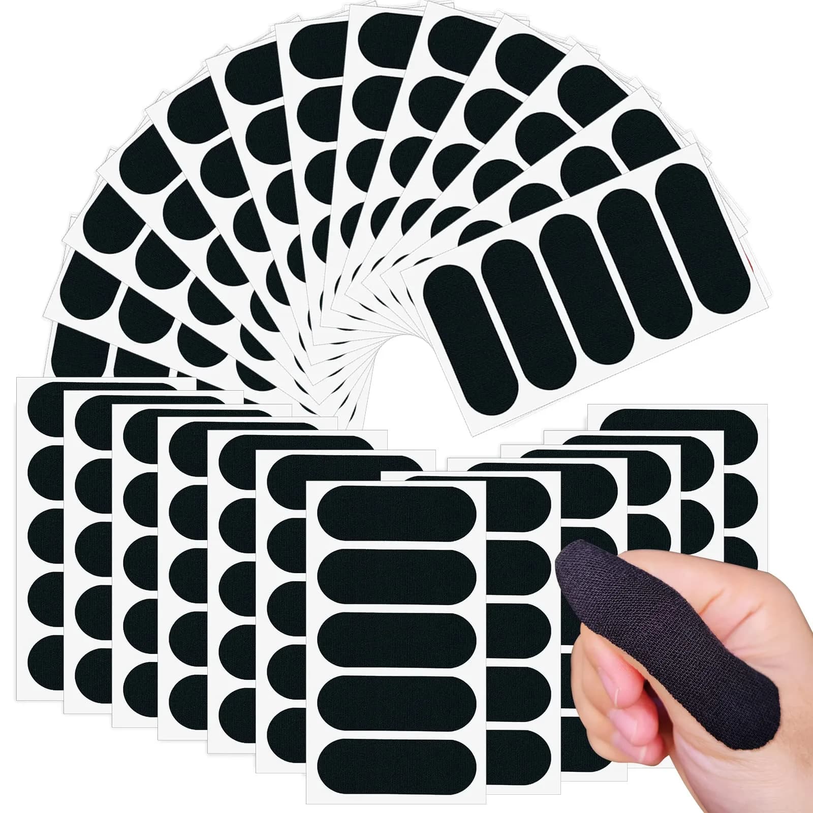 Birllaid Bowling Thumb Tape 120PCS Black | Elastic Cotton Sport Support — Black