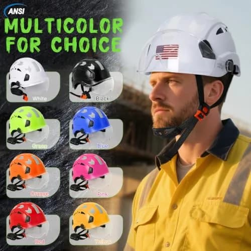 Aolamegs Hard Hats Construction OSHA Approved - ANSI Z89.1 Reflective White Hard Hat with Visor, 53-63cm | ABS Safety Helmet for Adults thumbnail 8