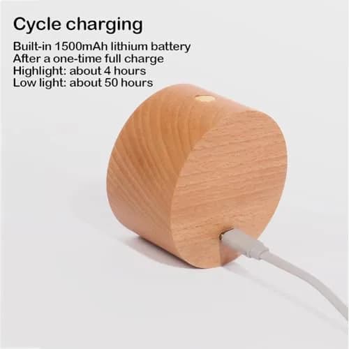 LANDGOO Wood Wall Sconce Bedside Lamp Rechargeable Night Light | Natural Wood, Dimmable, Portable, 4000K thumbnail 9