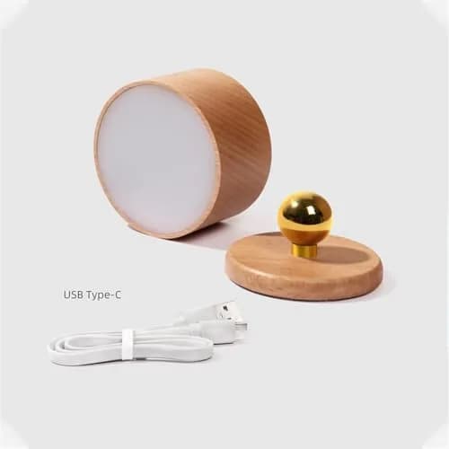 LANDGOO Wood Wall Sconce Bedside Lamp Rechargeable Night Light | Natural Wood, Dimmable, Portable, 4000K thumbnail 10