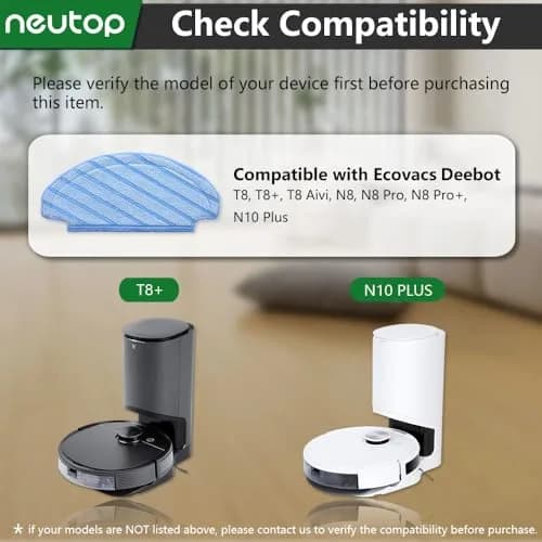 neutop Washable Mop Pads for Ecovacs Deebot T8 N8 N10 Series | Reusable Microfiber Replacement Pads thumbnail 2