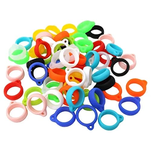 Honbay 66PCS Anti-Lost Silicone Rings Holder Silicone Bands | Multipurpose Carrying Kit for Pens & Devices thumbnail 1