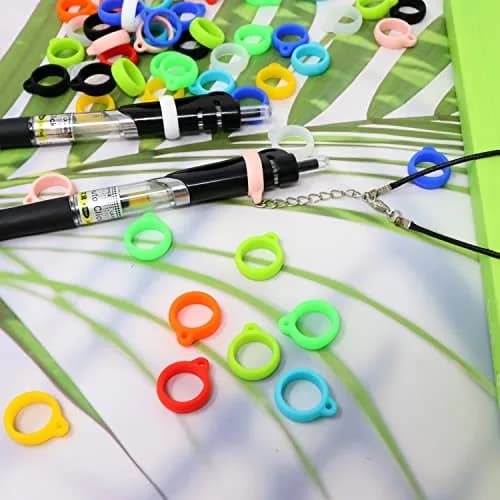 Honbay 66PCS Anti-Lost Silicone Rings Holder Silicone Bands | Multipurpose Carrying Kit for Pens & Devices thumbnail 6