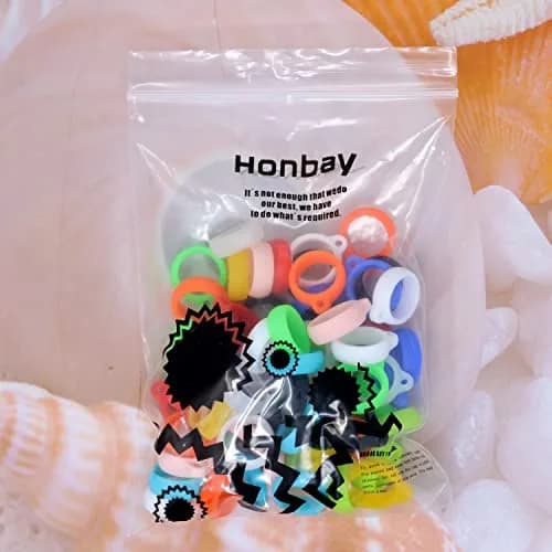 Honbay 66PCS Anti-Lost Silicone Rings Holder Silicone Bands | Multipurpose Carrying Kit for Pens & Devices thumbnail 7