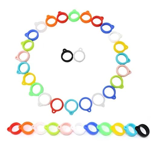 Honbay 66PCS Anti-Lost Silicone Rings Holder Silicone Bands | Multipurpose Carrying Kit for Pens & Devices thumbnail 3