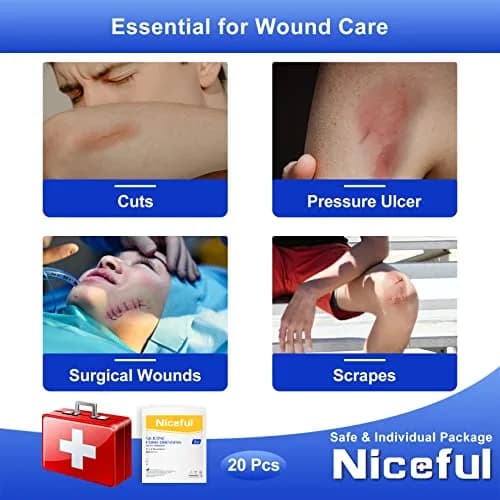 Niceful Silicone Foam Dressing Gentle Border 2"x2" (5cm x 5cm) | 5-Layer Absorbency for Moderate to High Exudate Wounds thumbnail 5