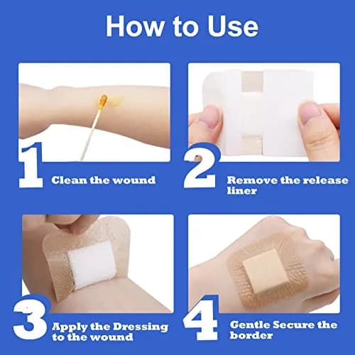 Niceful Silicone Foam Dressing Gentle Border 2"x2" (5cm x 5cm) | 5-Layer Absorbency for Moderate to High Exudate Wounds thumbnail 6