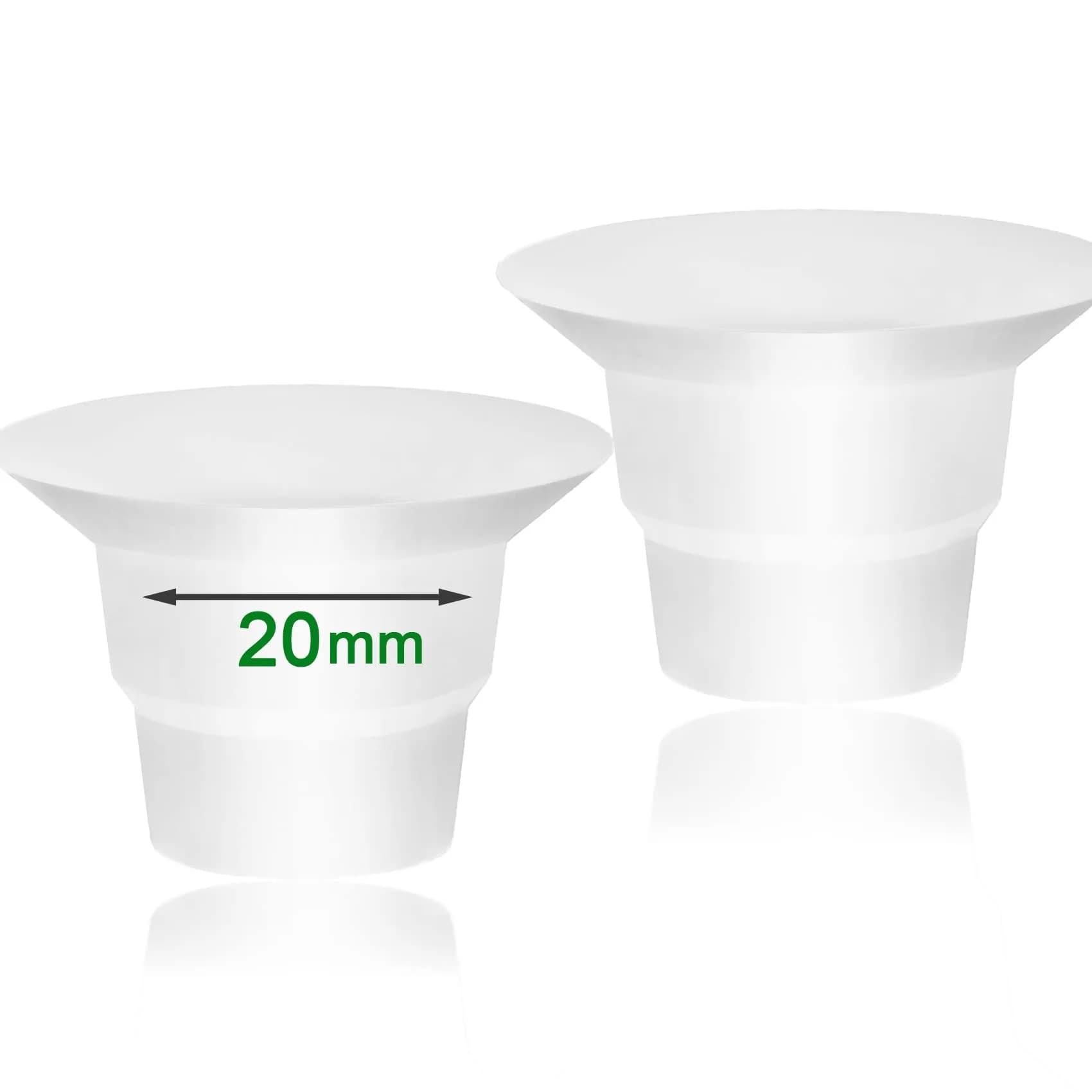 MompMuir 20mm Silicone Flange Inserts for Elvie Stride, Momcozy S9/S12, Spectra, Medela, Lansinoh | Reduce 24-25mm Flange to 20mm - main product image