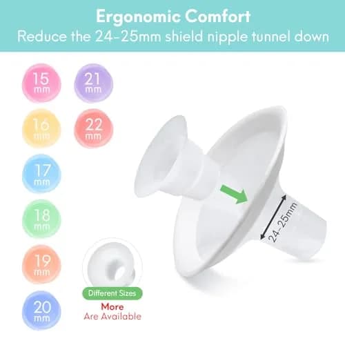 Mompmuir 20mm Silicone Flange Inserts (2-Pack) | Reduce 24-25mm Flange to 20mm for Comfortable Pumping thumbnail 2