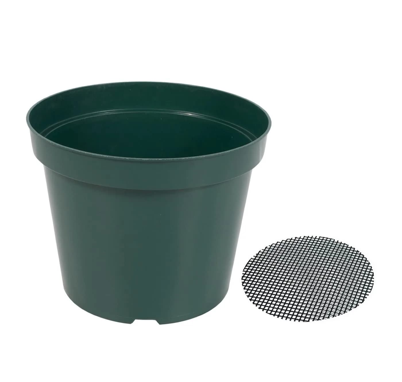RooTrimmer 40 Pack 4 Inch Plastic Nursery Pots with Mesh Pad, Green | Sturdy & Reusable for Indoor/Outdoor Planting — Green