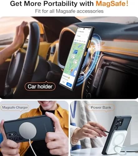 TORRAS Magnetic Shockproof Case for Samsung Galaxy S23 Ultra | 1.5mm Raised Bezels, 12FT Drop Tested thumbnail 5
