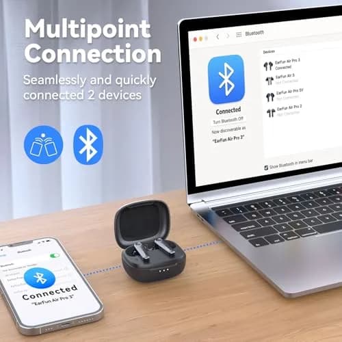 EarFun Air Pro 3 Noise Cancelling Wireless Earbuds | Qualcomm aptX Adaptive, 45H Playtime thumbnail 5