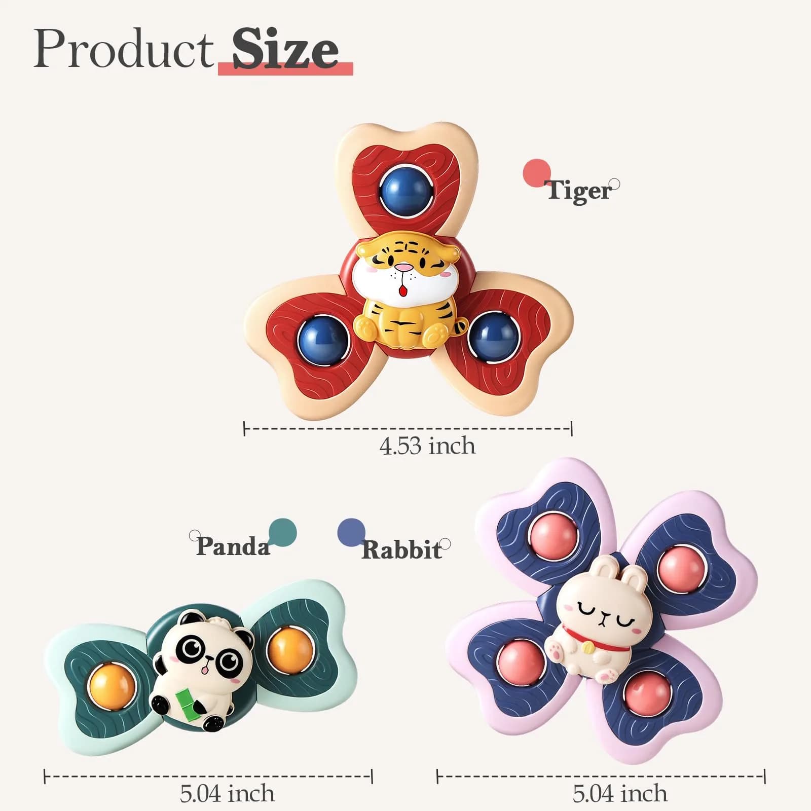 ALASOU Suction Cup Spinner Toys 3-Pack | BPA-Free, Hypoallergenic, Organic for Babies 12+ Months - view 7