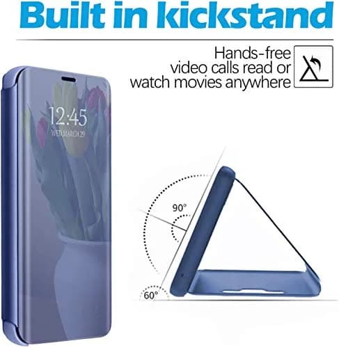 Gxmeuie Clear 5G Cellular Phone Case for Samsung Galaxy S23 Ultra | Flip Cover with Kickstand & Mirror thumbnail 4
