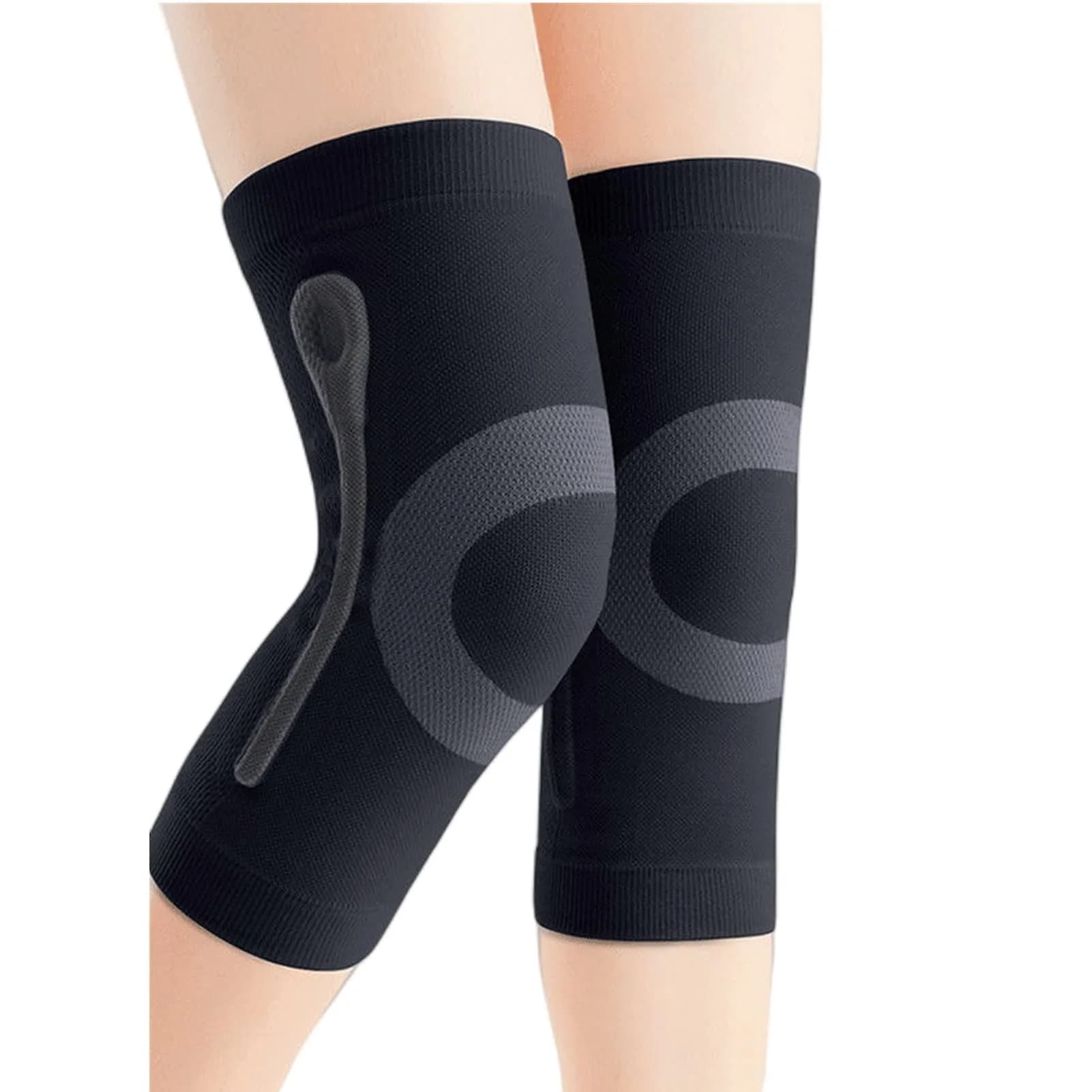 JUMISEE X-Large Knee Sleeves in X Black with Silicone Gel Spring Support (1 Pair) - main product image