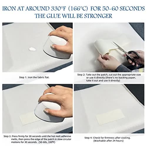 KING MOUNTAIN Canvas Iron-On Repair Patch 3"x60" (7.5x152cm) | Durable Cotton Fabric Mending Roll thumbnail 5