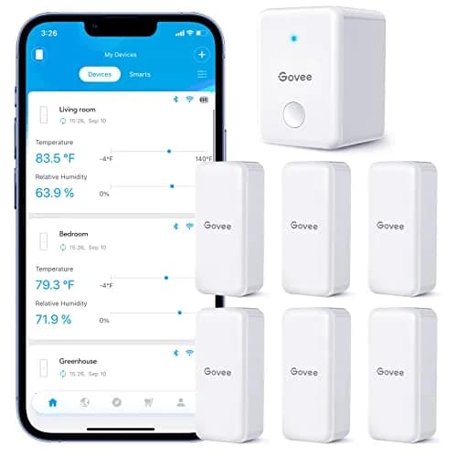 Govee Hygrometer Thermometer 6 Pack | Indoor & Outdoor Smart Gateway with App Alert thumbnail 1