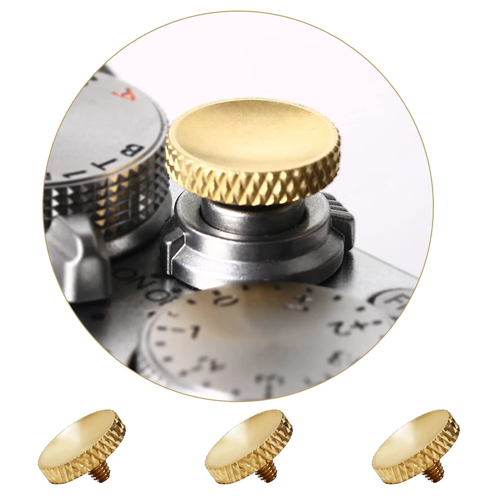 Panzong Gold Soft Shutter Release Button (3 Pack, 11mm) | Enhance Camera Feel & Style — Gold
