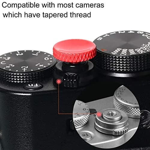 Panzong Red Soft Shutter Release Button (3 Pack, 11mm) | Pure Copper Concave Camera Shutter Button thumbnail 4