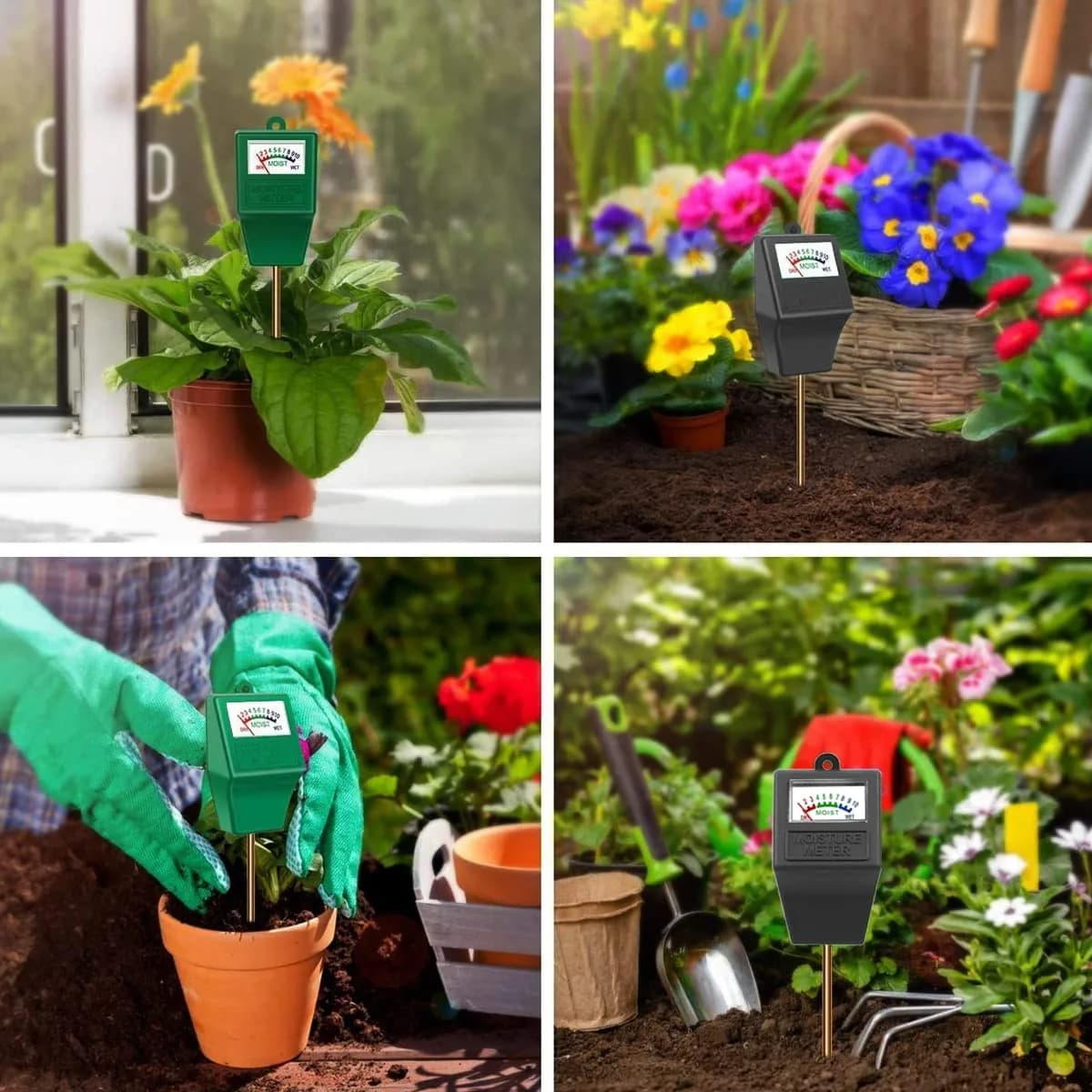 Hathdia Soil Moisture Meter - Black Probe for Potted Plants, Garden, Farm, Lawn (7.6 inch) - view 4
