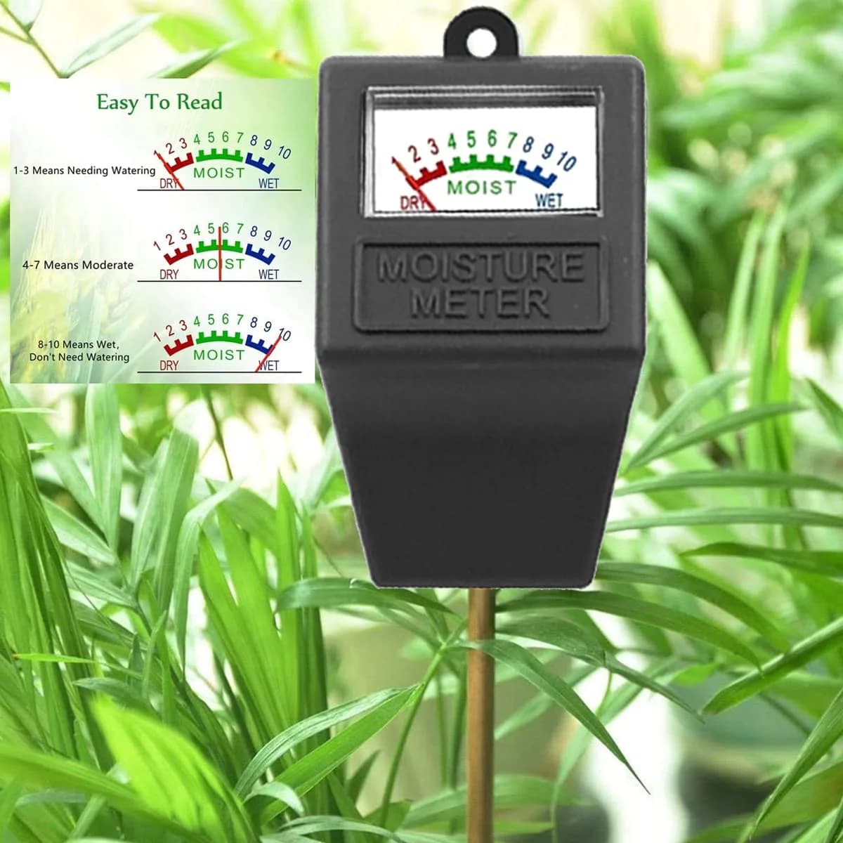 Hathdia Soil Moisture Meter - Black Probe for Potted Plants, Garden, Farm, Lawn (7.6 inch) - view 3