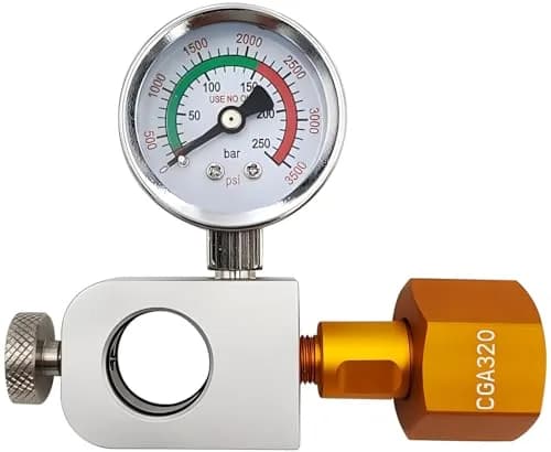 VaVoger Soda Co2 Refill Adapter with Pressure Gauge for Pink Co2 Cylinder | Compatible with DUO Terra Art Soda Co2 Tank thumbnail 1