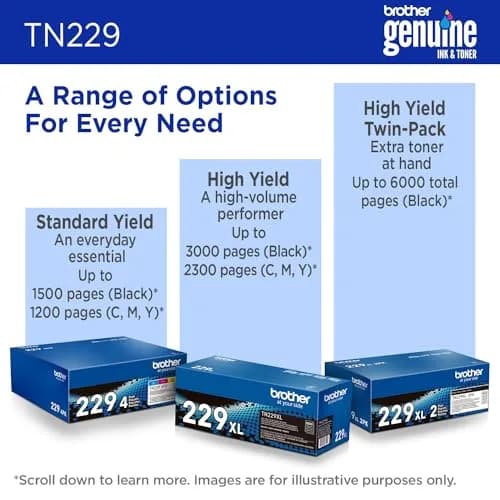 Brother Genuine TN229BK Black Standard Yield Toner Cartridge 1500 Pages | Laser Quality Prints thumbnail 6