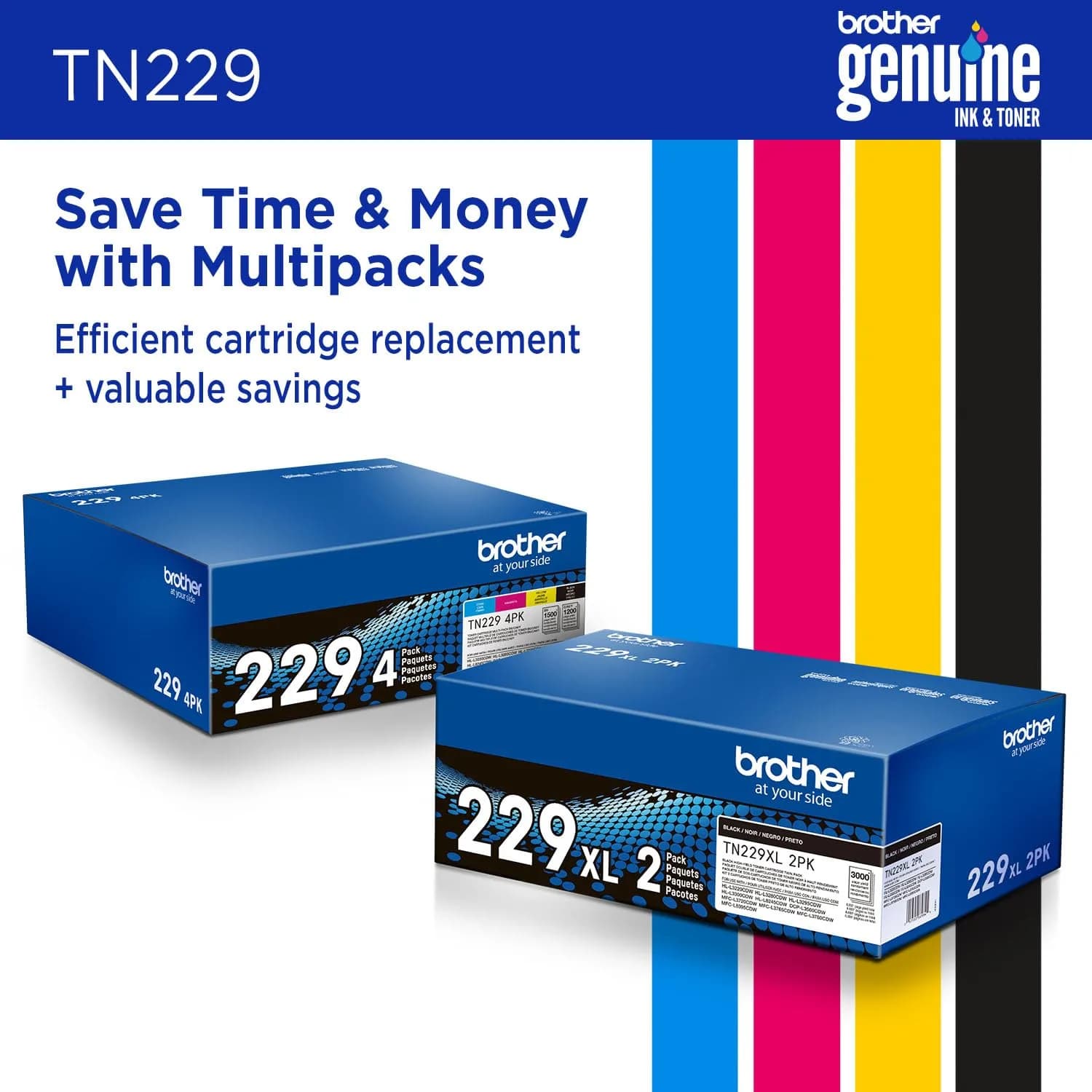 Brother Genuine TN229BK Black Standard Yield Toner Cartridge 1500 Pages | Laser Quality Prints - view 7