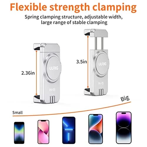VRIG Select Magnetic Cell Phone Clamp for DJI OM | Metal, Portable, 1/4" Screw, Cold Shoe, 56.5g, Compatible with DJI Osmo Mobile 8/7/6/5 thumbnail 2