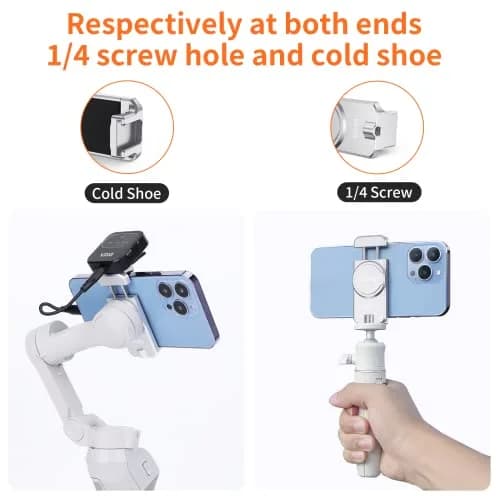 VRIG Select Magnetic Cell Phone Clamp for DJI OM | Metal, Portable, 1/4" Screw, Cold Shoe, 56.5g, Compatible with DJI Osmo Mobile 8/7/6/5 thumbnail 3