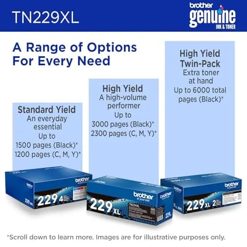 Brother Genuine TN229XLY Yellow High Yield Toner Cartridge | 2,300 Pages thumbnail 5