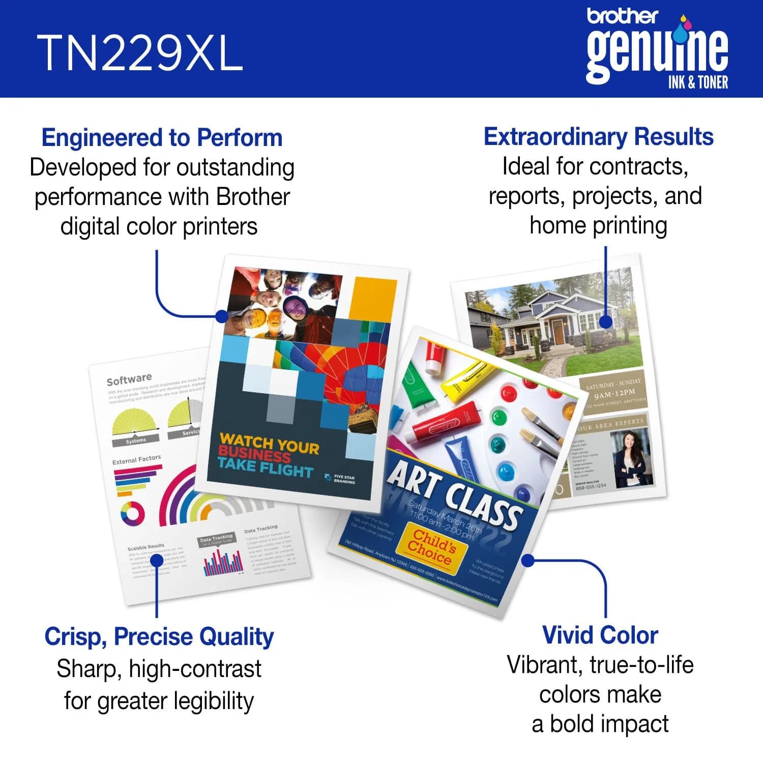 Brother Genuine TN229XLY Yellow High Yield Toner Cartridge | 2,300 Pages - view 2