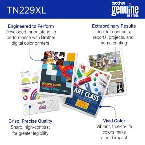 Brother Genuine TN229XLY Yellow High Yield Toner Cartridge | 2,300 Pages thumbnail 2