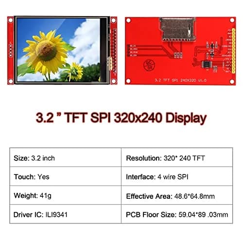DIANN 3.2" SPI TFT LCD Touch Panel 320x240 | 5V/3.3V Display Module with Touch Pen thumbnail 2