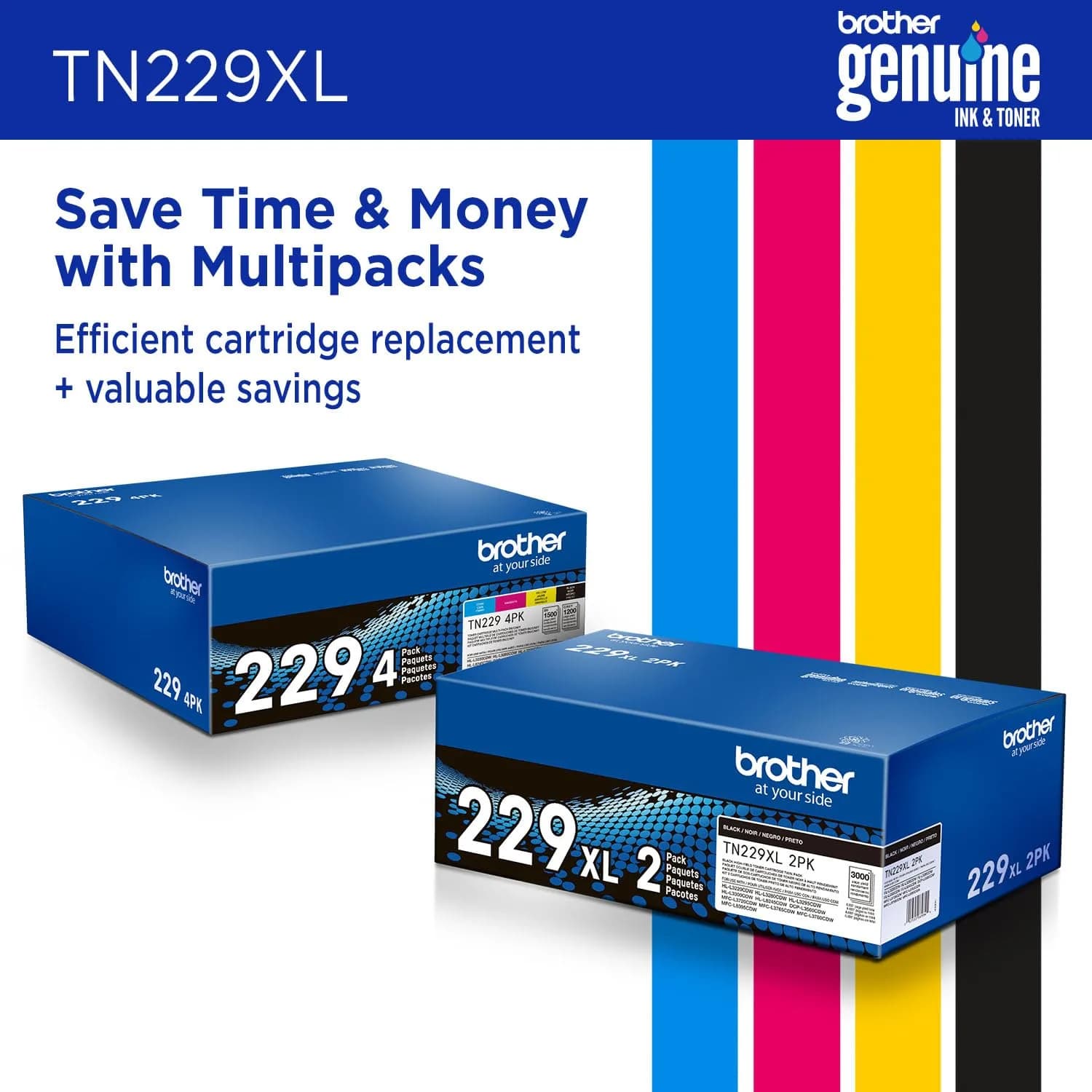 Brother Genuine TN229XLC Cyan High Yield Toner Cartridge | USA Import for Laser Printers - view 6