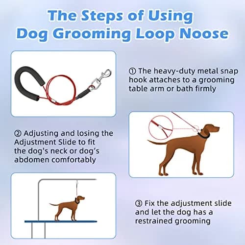 Chunful Dog Grooming Loop Noose 62cm | Waterproof Restraint Loop for Pet Bathing & Grooming thumbnail 6