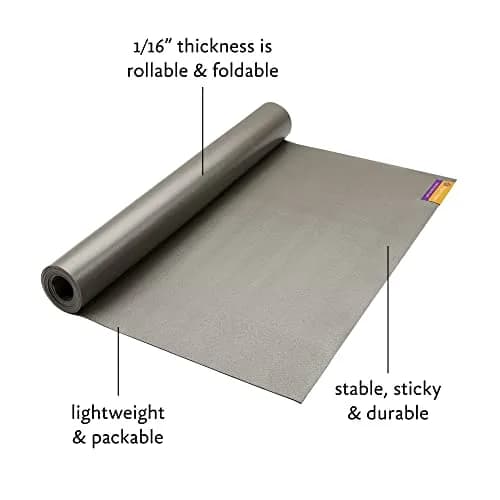 Hugger Mugger Tapas Travel Yoga Mat - Graphite | Super Portable, Durable & Textured Surface thumbnail 2