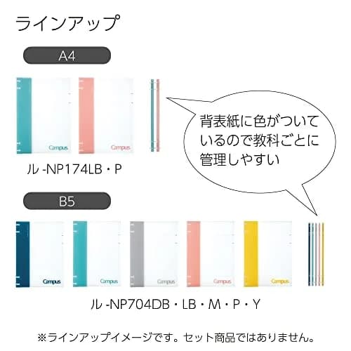 KOKUYO Campus Refillable Notebook B5 Pink | Slim Ring Binder with Customizable Title Page thumbnail 8