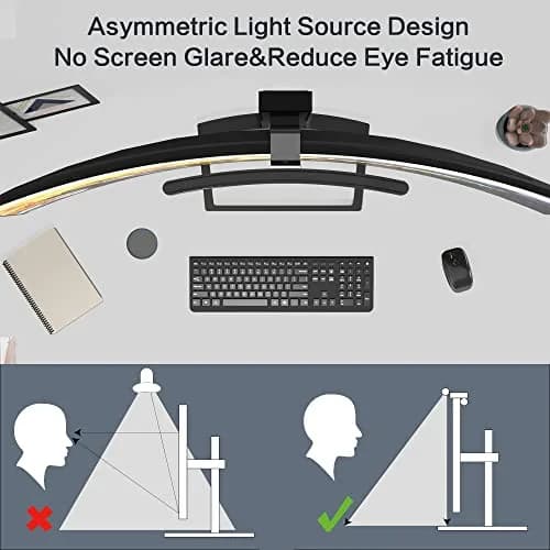 ONWAY Curved Monitor Light Bar with Wireless Remote, Black 42cm (16.5 inches) | Eye-Care Screen Lighting for Home Office thumbnail 5
